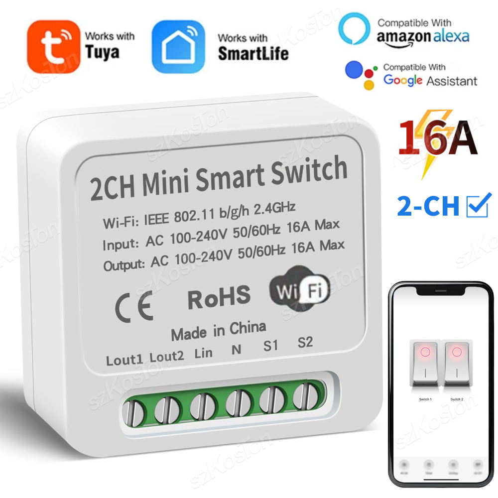 16A Tuya WiFi Smart Switch Mod - Smart Light Switch Wifi recension och pris
