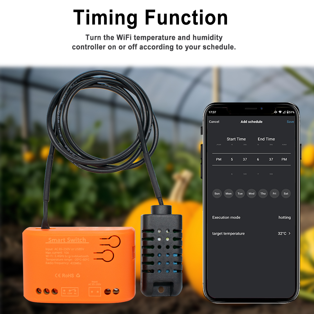 Tuya WiFi Temperature Humidity - Wifi Thermostat recension och pris